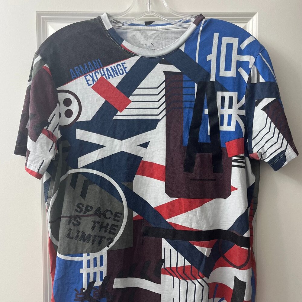 Armani Exchange Tokyo Nights Allover Graphic T-Shirt Multicolor Size Medium